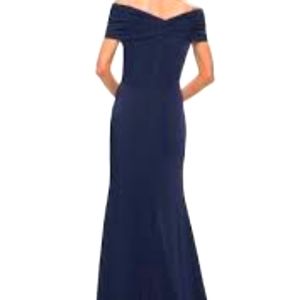 La Femme Off-the-Shoulder Long Jersey Gown size 18